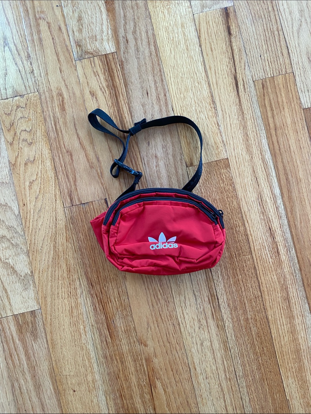 adidas Red Compact Crossbody Bag with Black Strap